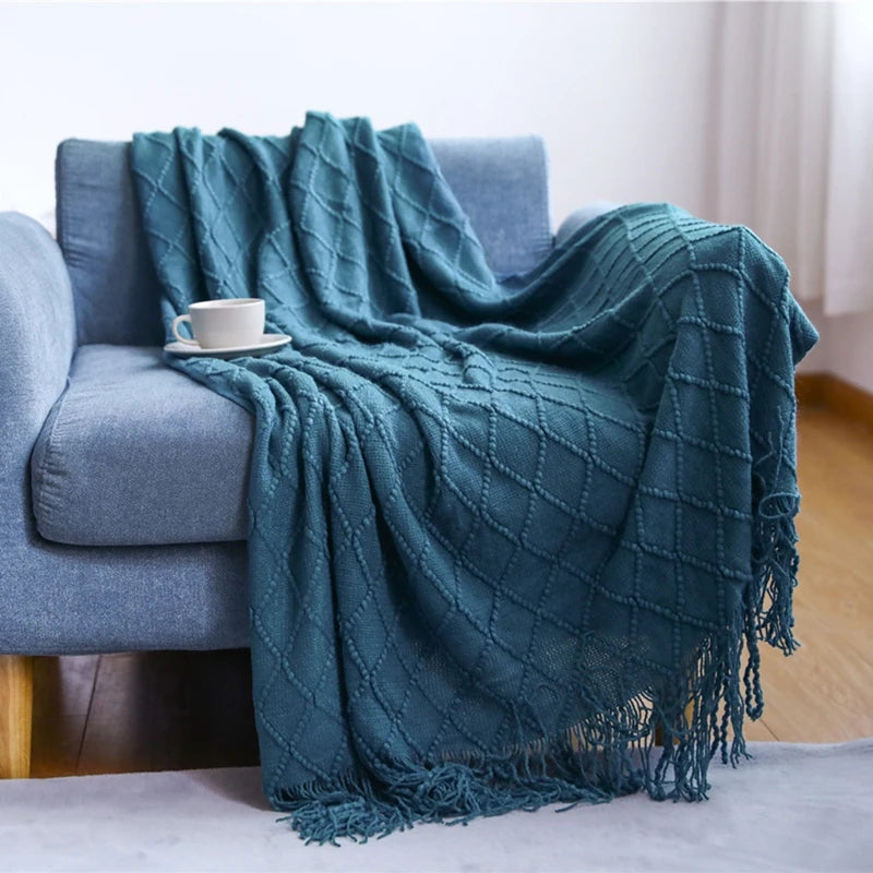 Cozy Knit Throw Blanket – Soft, Lightweight &amp; Travel-Friendly
