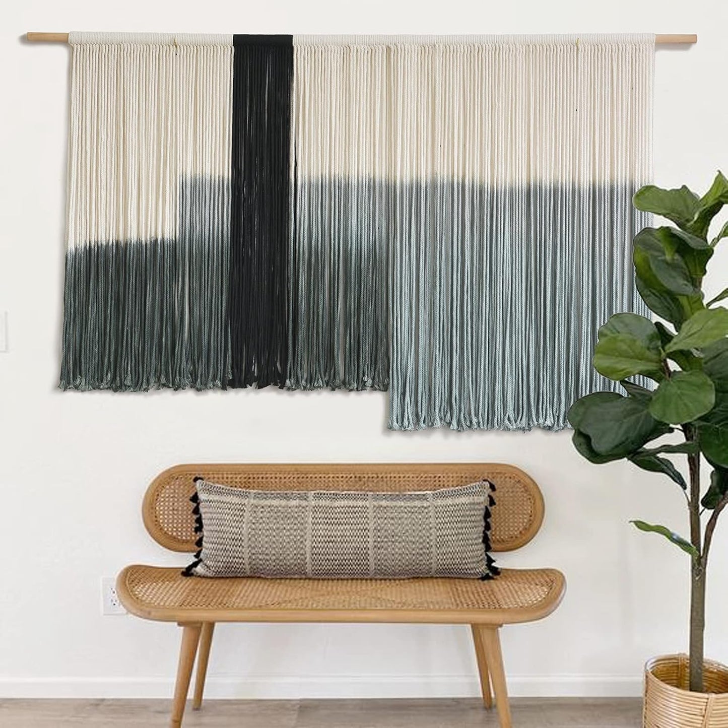Macrame Wall Hanging Macrame Wall Decor Large-Scale Tie-Dye Tapestry Living Home Room Wall Decor 57" Wx 35" L