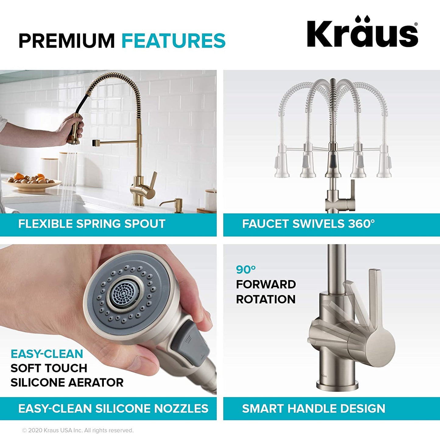 Britt Commercial Style Kitchen Faucet in Spot Free Antique Champagne Bronze, KPF-1690SFACB