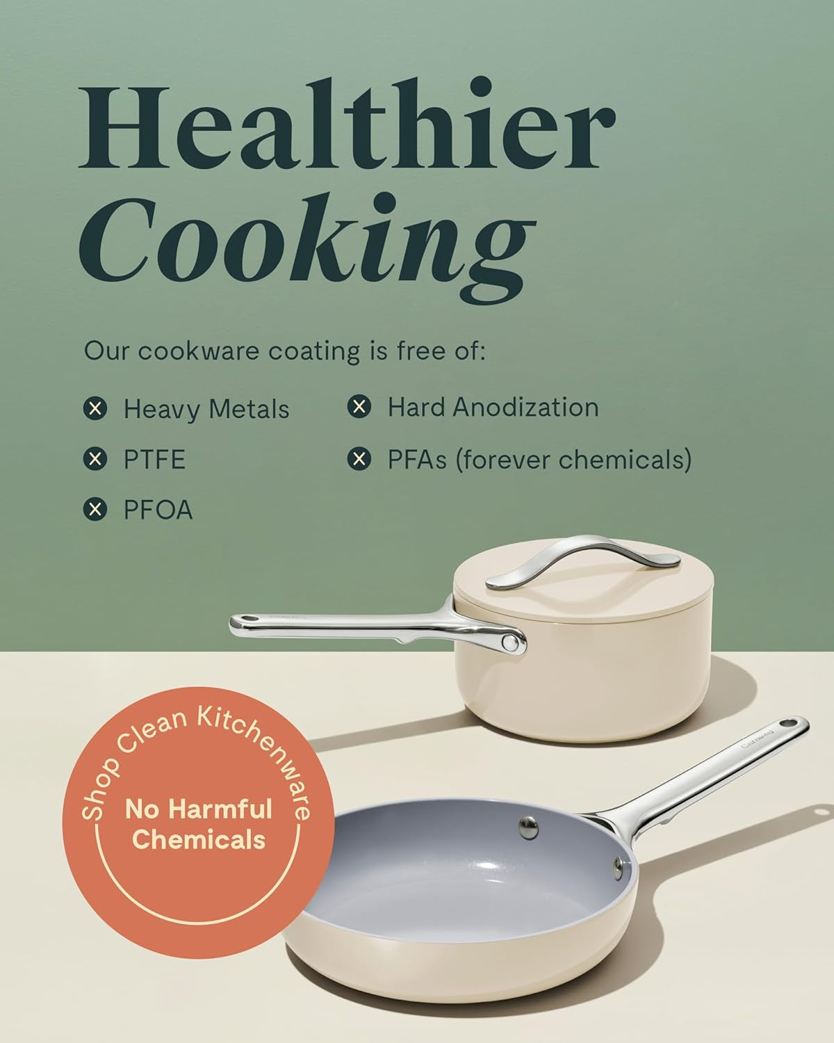 Mini Cookware Set - Non-Stick Ceramic Fry Pan (1.05 Qt, 8") & Sauce Pan (1.75 Qt) - Non Toxic, PTFE & PFOA Free - Oven Safe & Stovetop Agnostic (Gas, Electric & Induction) - Perracotta