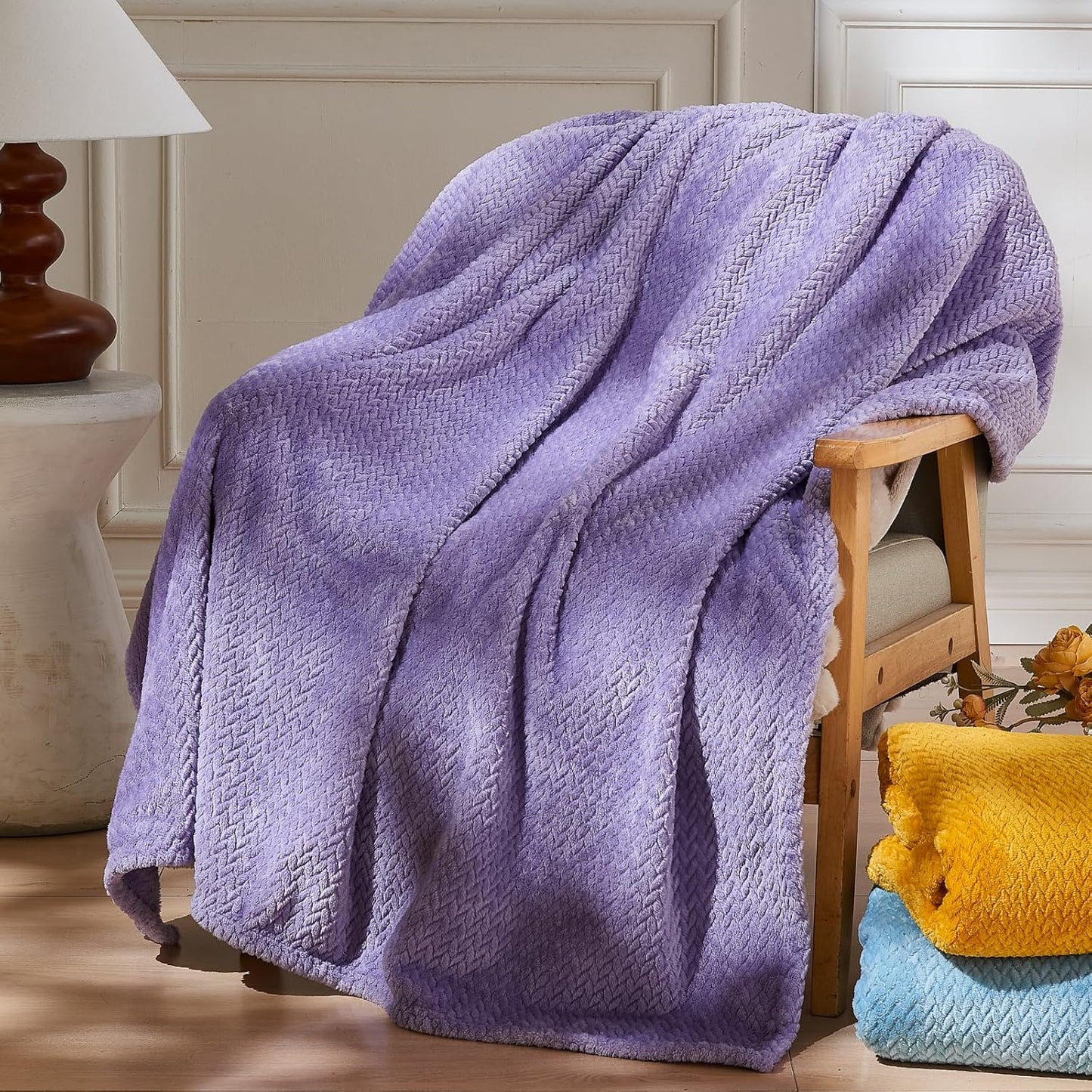 Super Soft Throw Blanket Sage Green Premium Silky Flannel Fleece Leaves Pattern Lightweight Bed Blanket All Season Use (Sage Green, Throw(50"X60"))