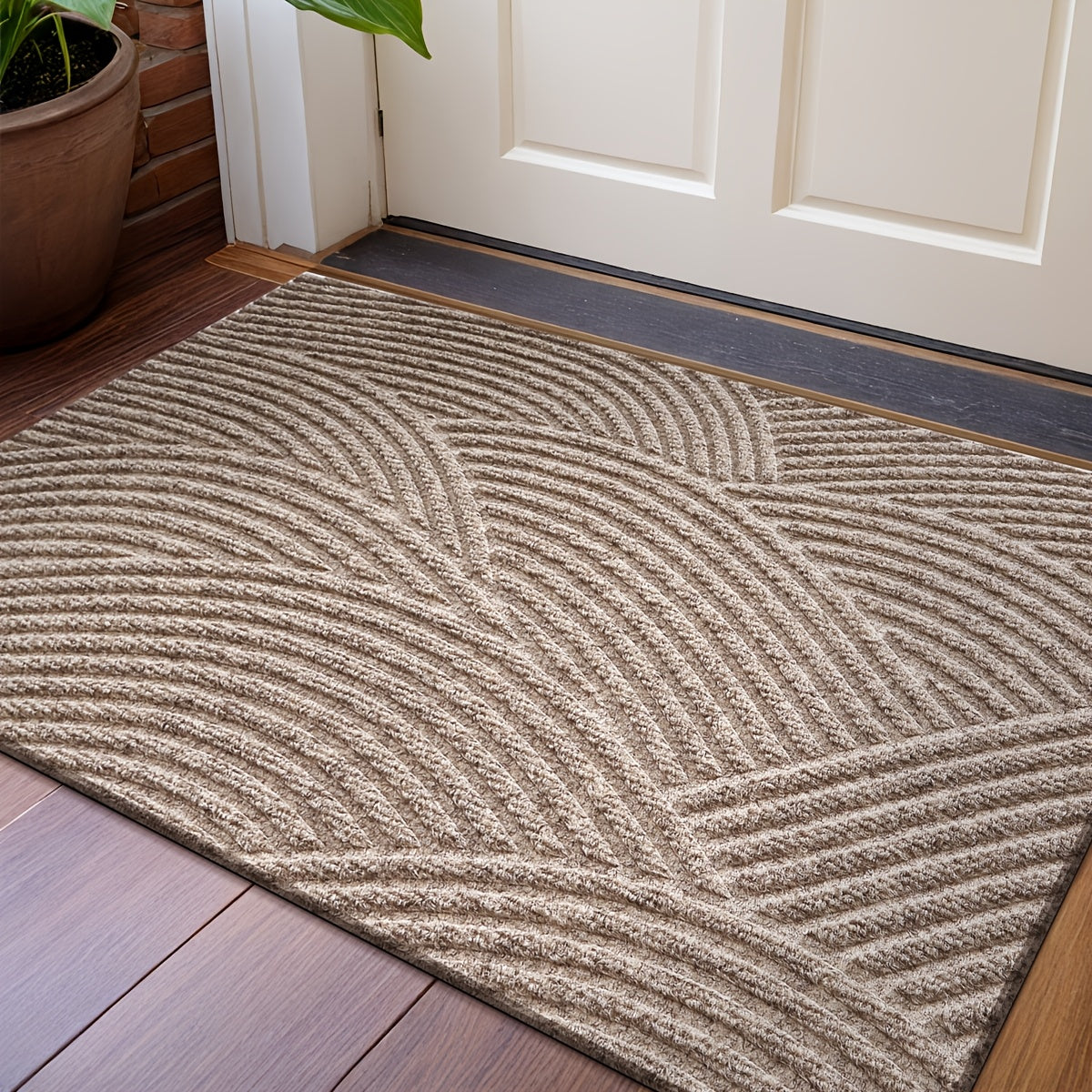Minimalist Rectangular Door Mat – Durable Polyester, Elegant Design