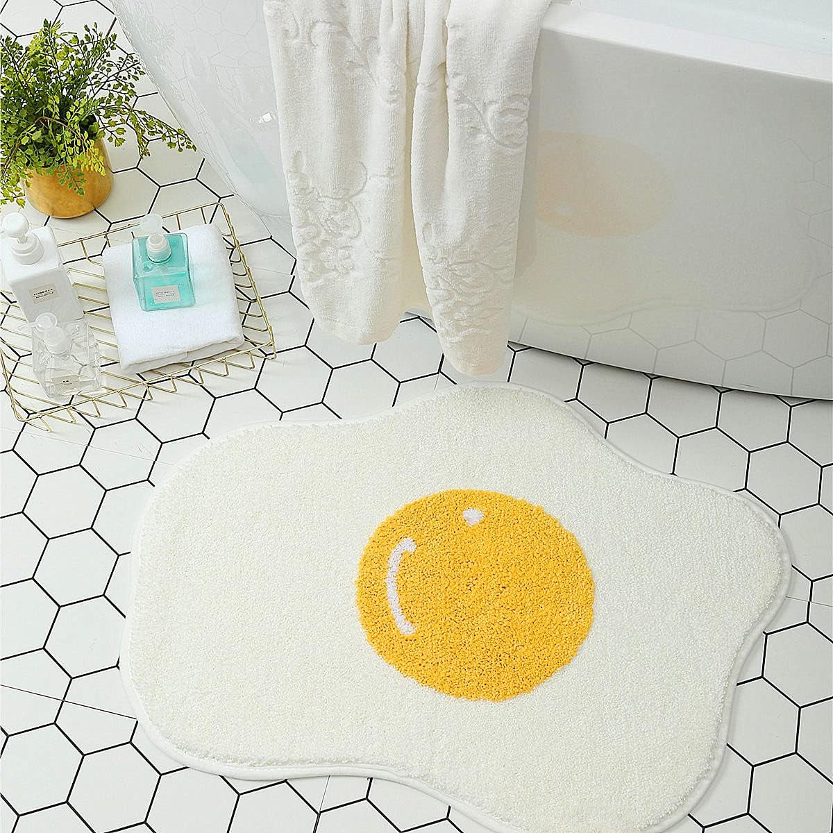Soft Yellow Lemon Bath Rug for Kids Non Slip Absorbent Bath Mat Washable Shaggy Kids Bedroom Decor Bathroom Door Mat 31.5''X19.7''