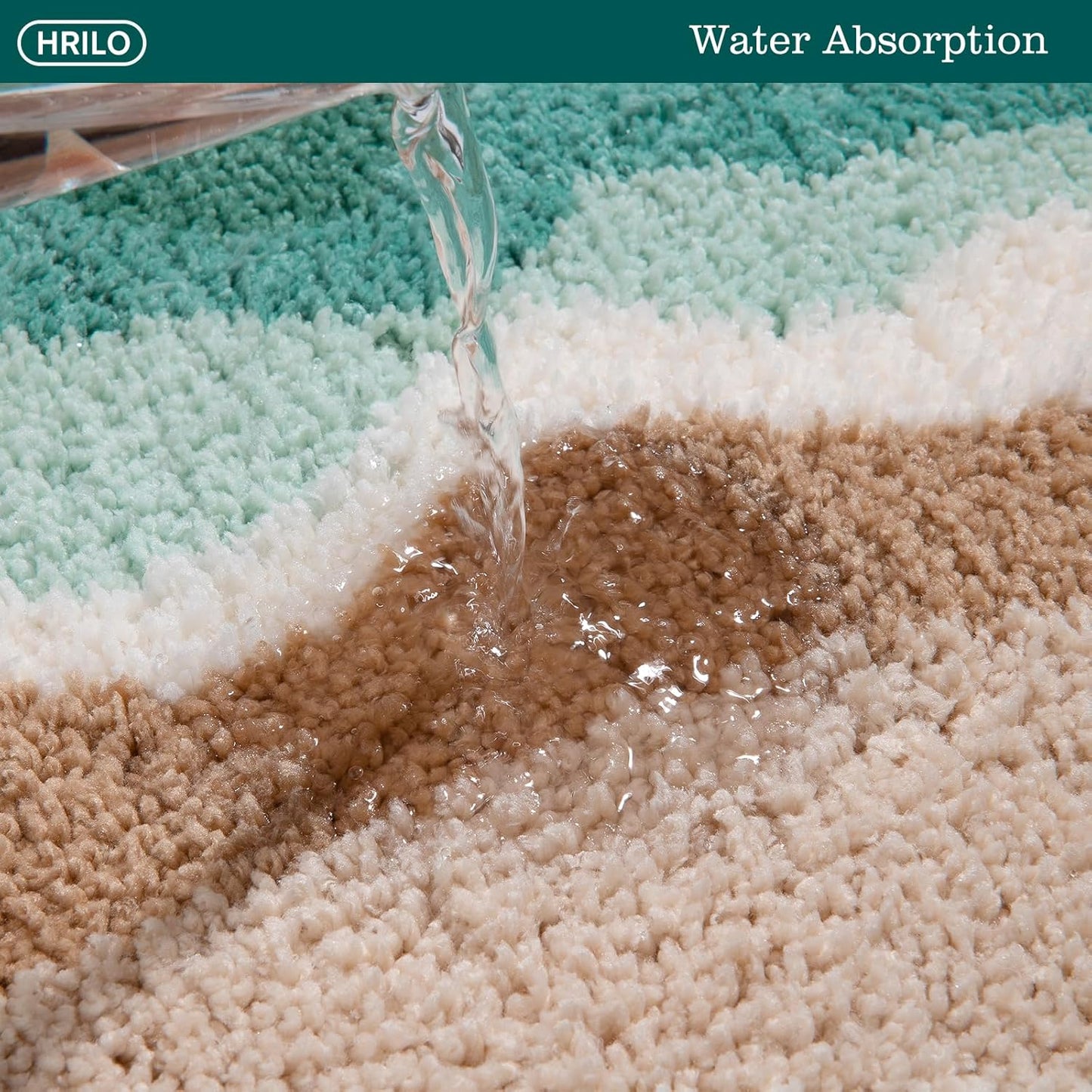 Microfiber Bathroom Rugs, Absorbent Soft Shaggy Carpet Floor Mats for Shower Tub Sink Toilet, Non-Slip Plush Carpet Floor Mats for Living Room Bedroom Kitchen 24 X 16 Inches,Green