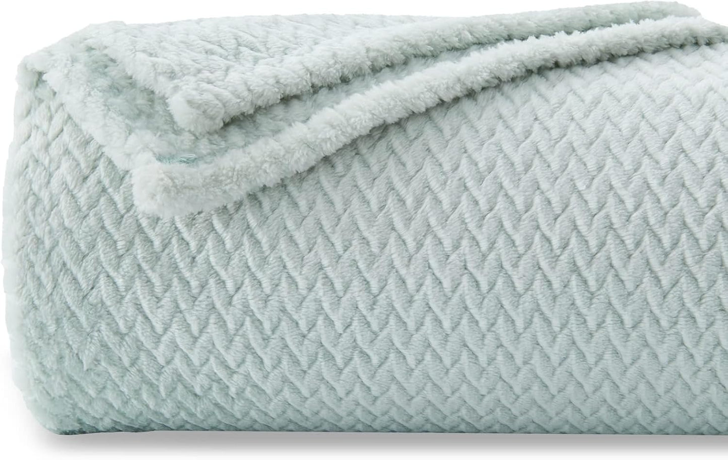 Super Soft Throw Blanket Sage Green Premium Silky Flannel Fleece Leaves Pattern Lightweight Bed Blanket All Season Use (Sage Green, Throw(50"X60"))