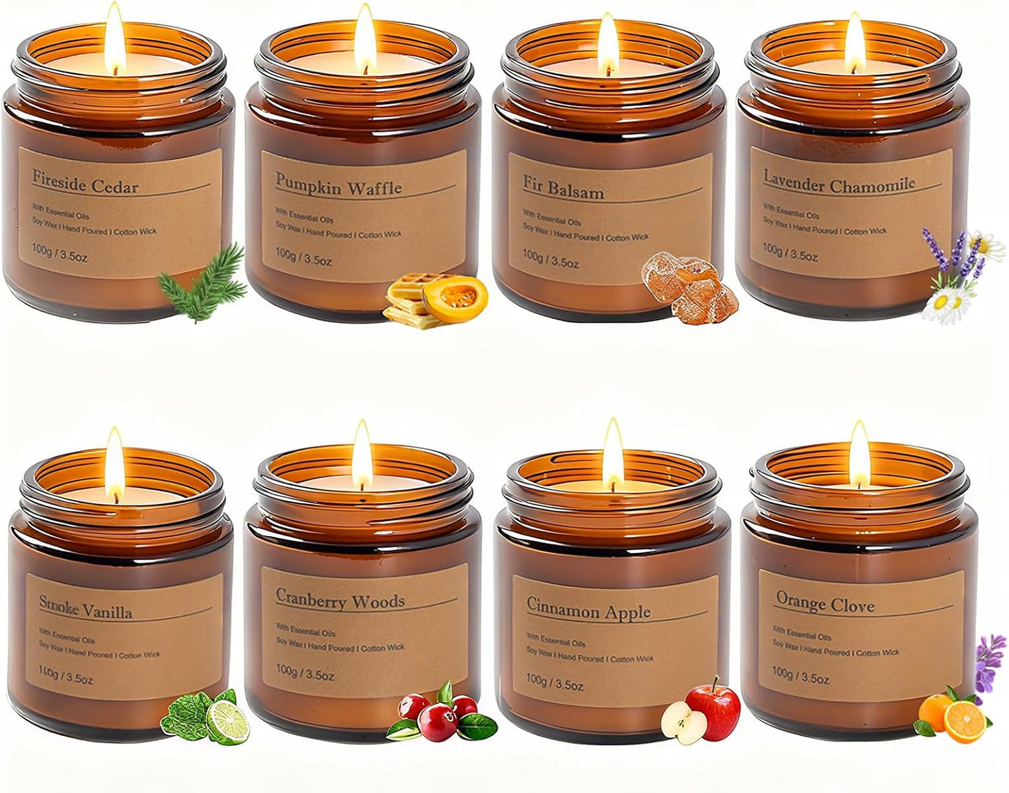 6 Pack Fall Candles Set,Scented Candles for Home, Aromatherapy Gifts for Women Men, Fall Winter Holiday Natural Soy Candles Set for Birthday, Mother'S Valentines Day Gifts for Her