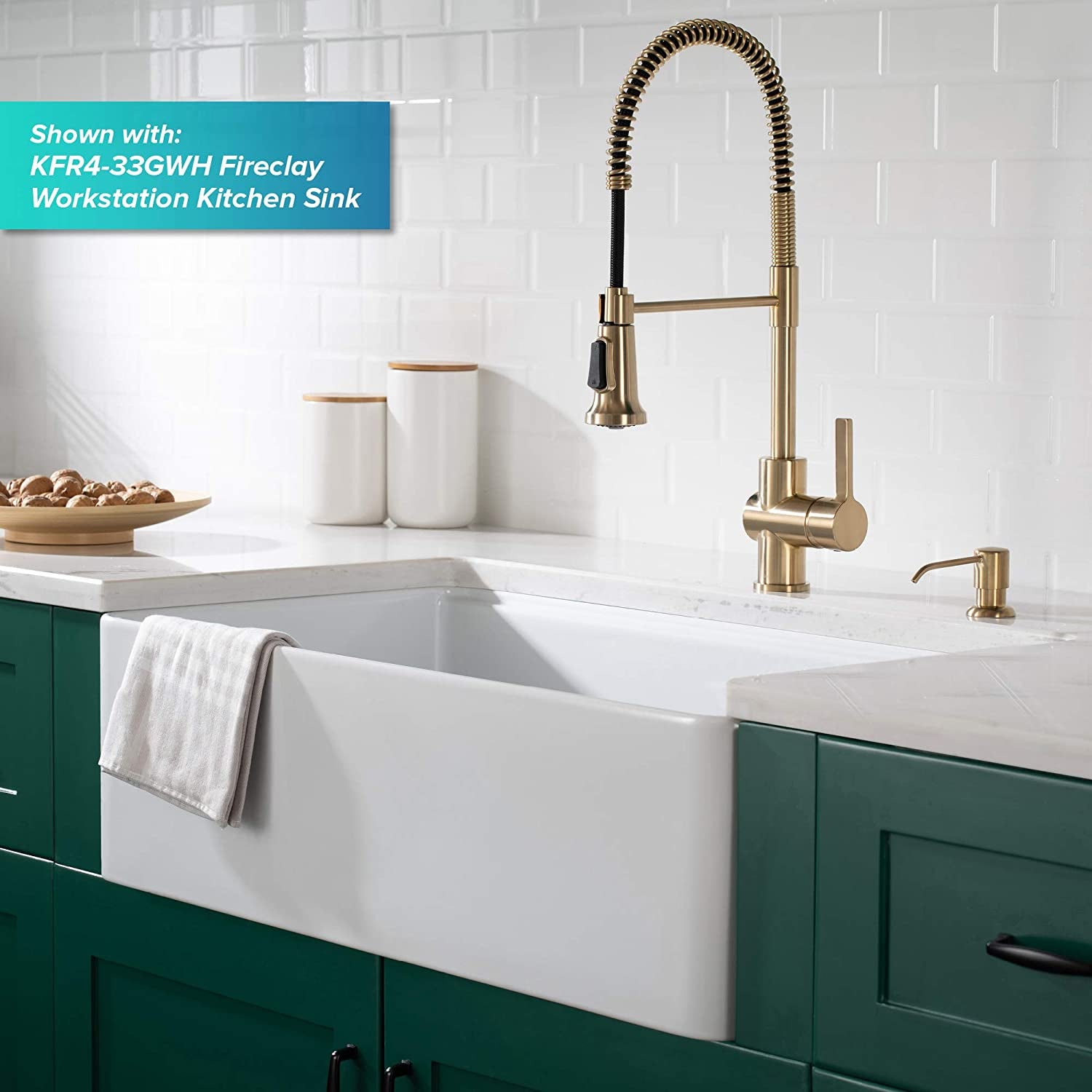 Britt Commercial Style Kitchen Faucet in Spot Free Antique Champagne Bronze, KPF-1690SFACB