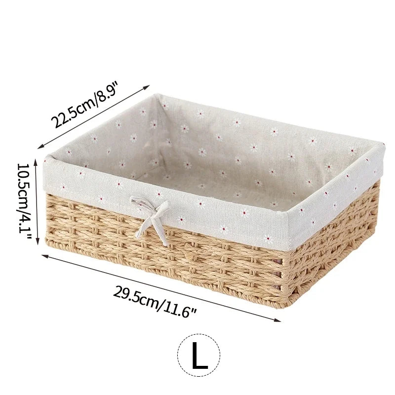 Woven Storage Baskets Wicker Basket for Gifts Kitchen Organizer Bathroom Organizing Baskets Desktop Organizer Container