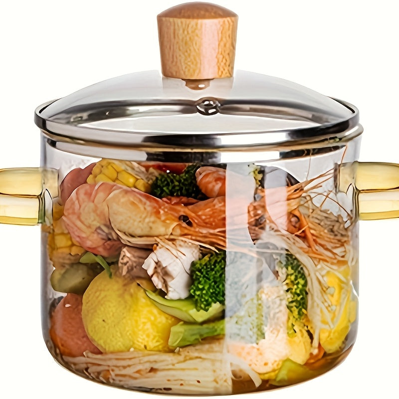 Glass Cooking Pot with Lid and Handles