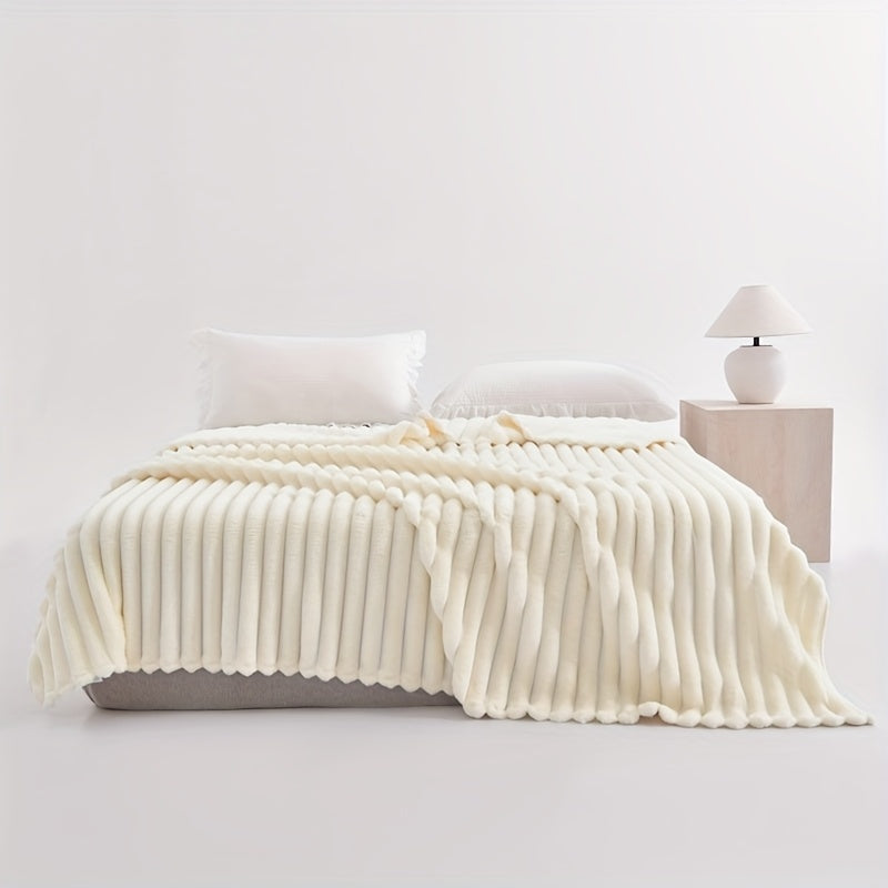 Striped Jacquard All-Season Polyester Blanket – Contemporary Design