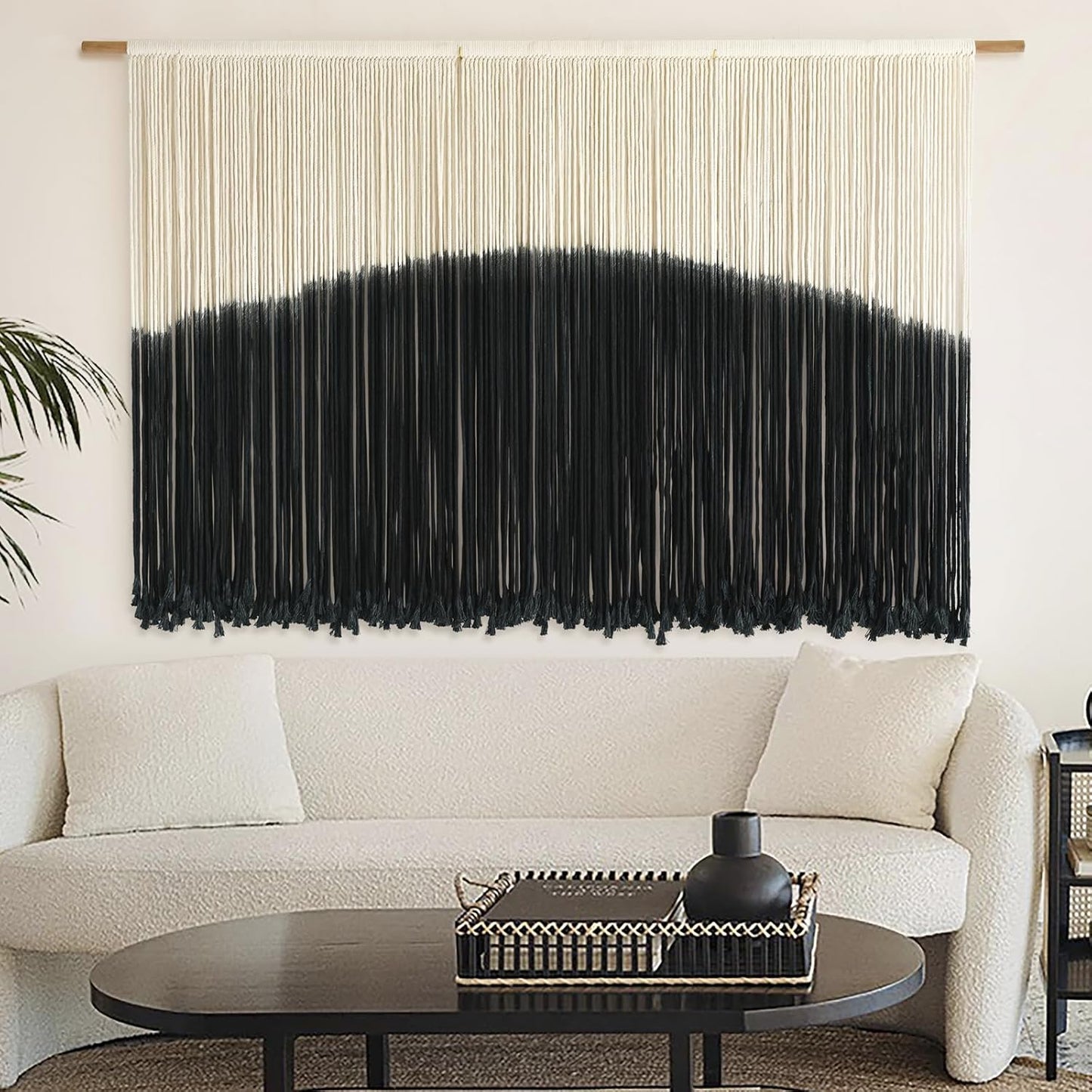 Macrame Wall Hanging Macrame Wall Decor Large-Scale Tie-Dye Tapestry Living Home Room Wall Decor 57" Wx 35" L