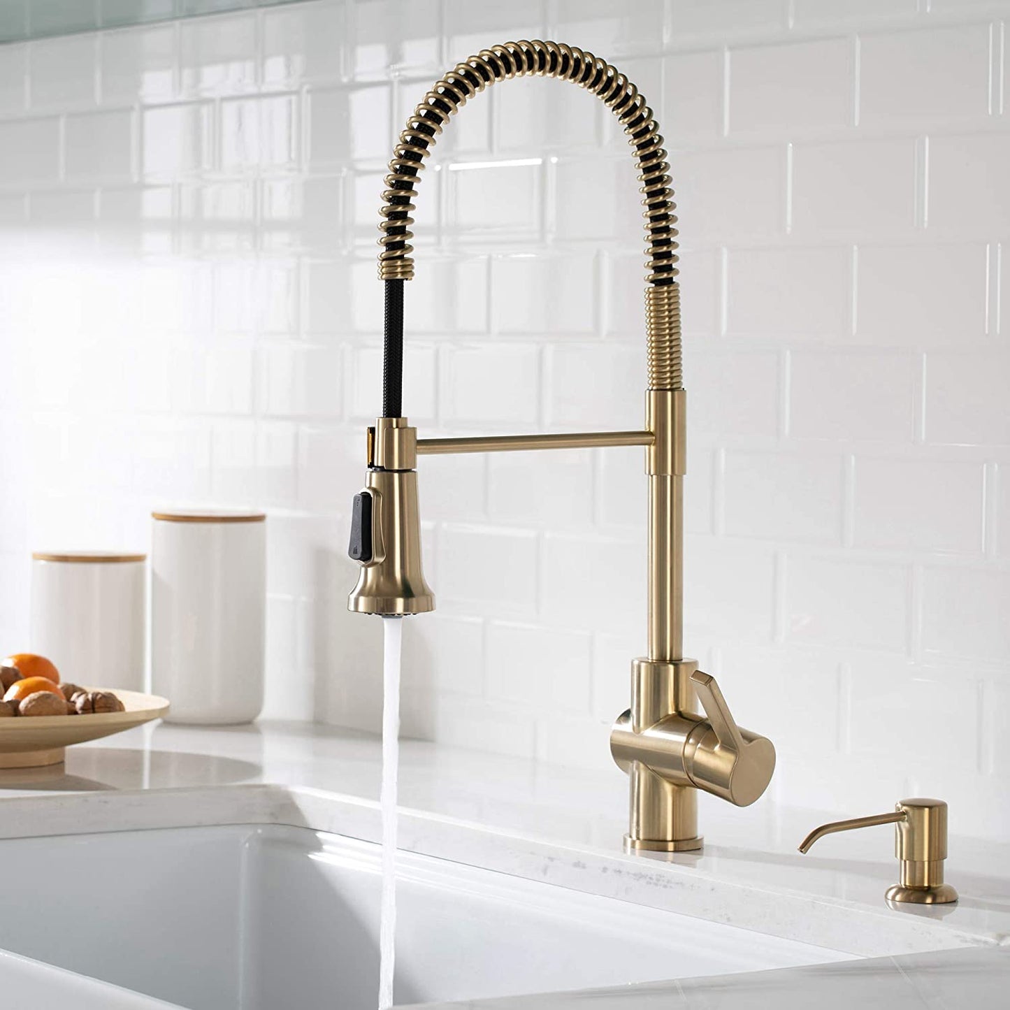 Britt Commercial Style Kitchen Faucet in Spot Free Antique Champagne Bronze, KPF-1690SFACB