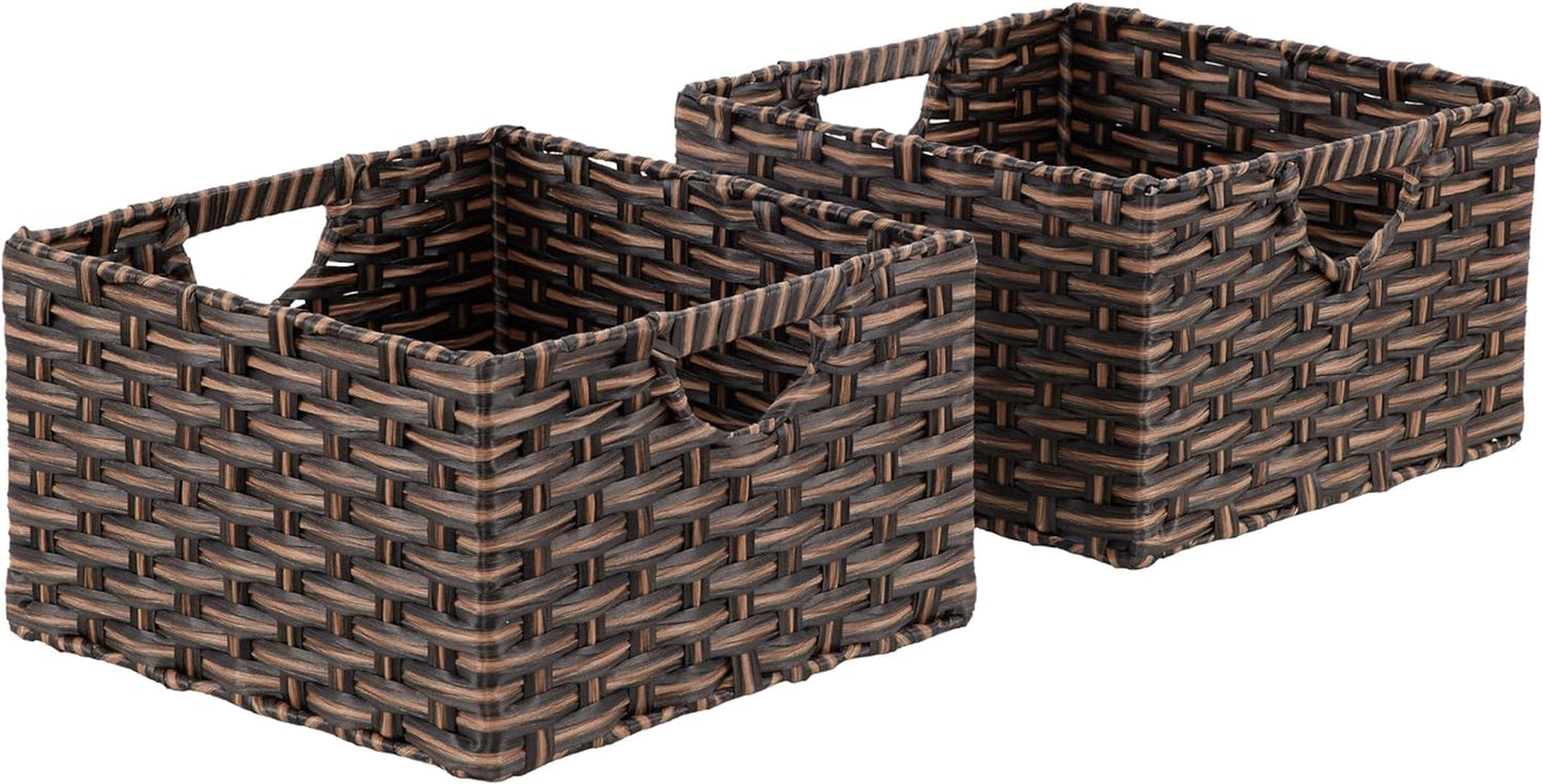 Premium Handwoven Portable Laundry Bin Basket with Carrying Handles, Household Storage for Clothes, Linens, Sheets, Mocha Brown, Oval Hamper
