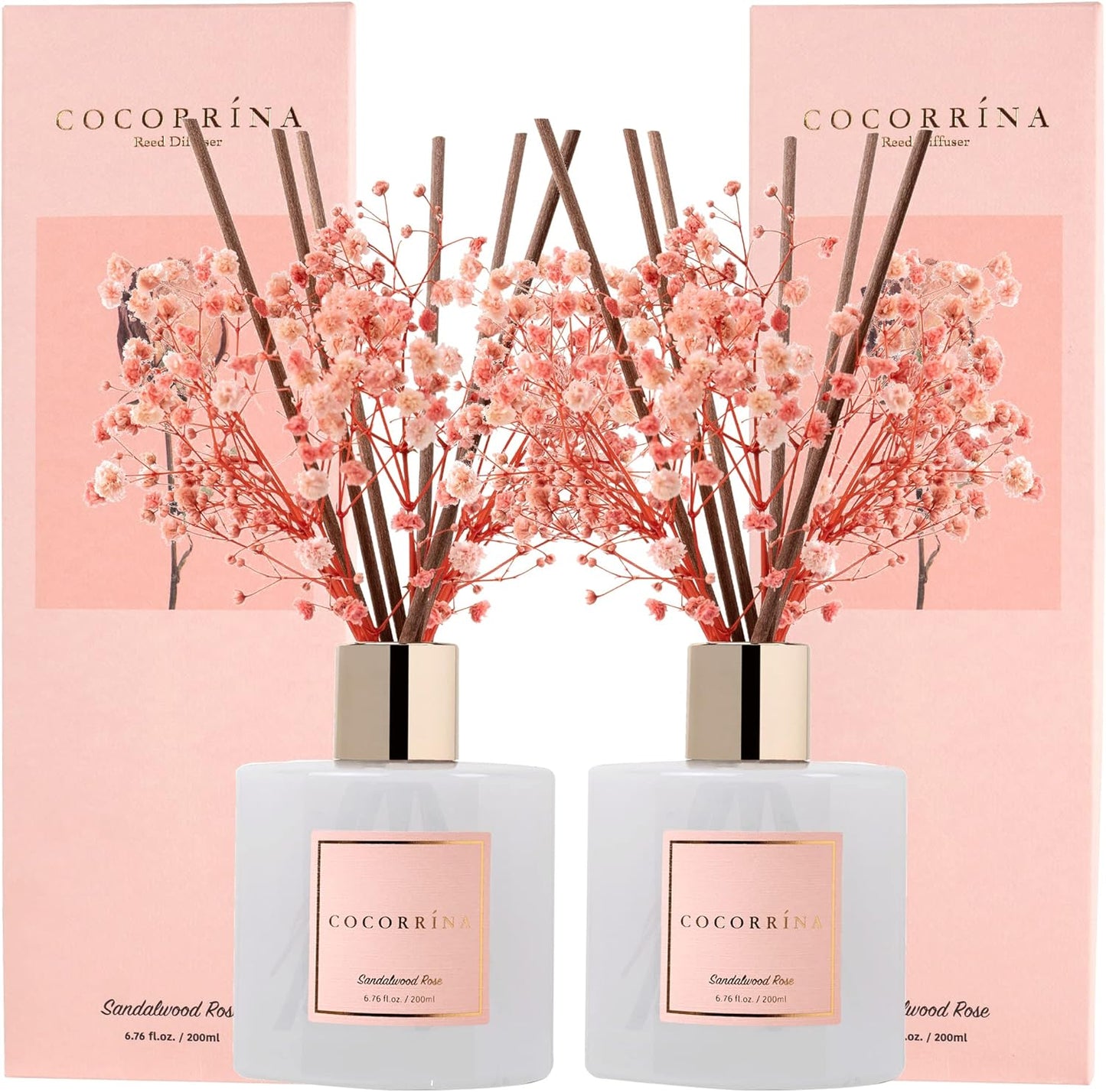 Reed Diffuser Set, 6.7 Oz Clean Linen Scented Diffuser with Sticks Home Fragrance Reed Diffuser for Bathroom Shelf Decor