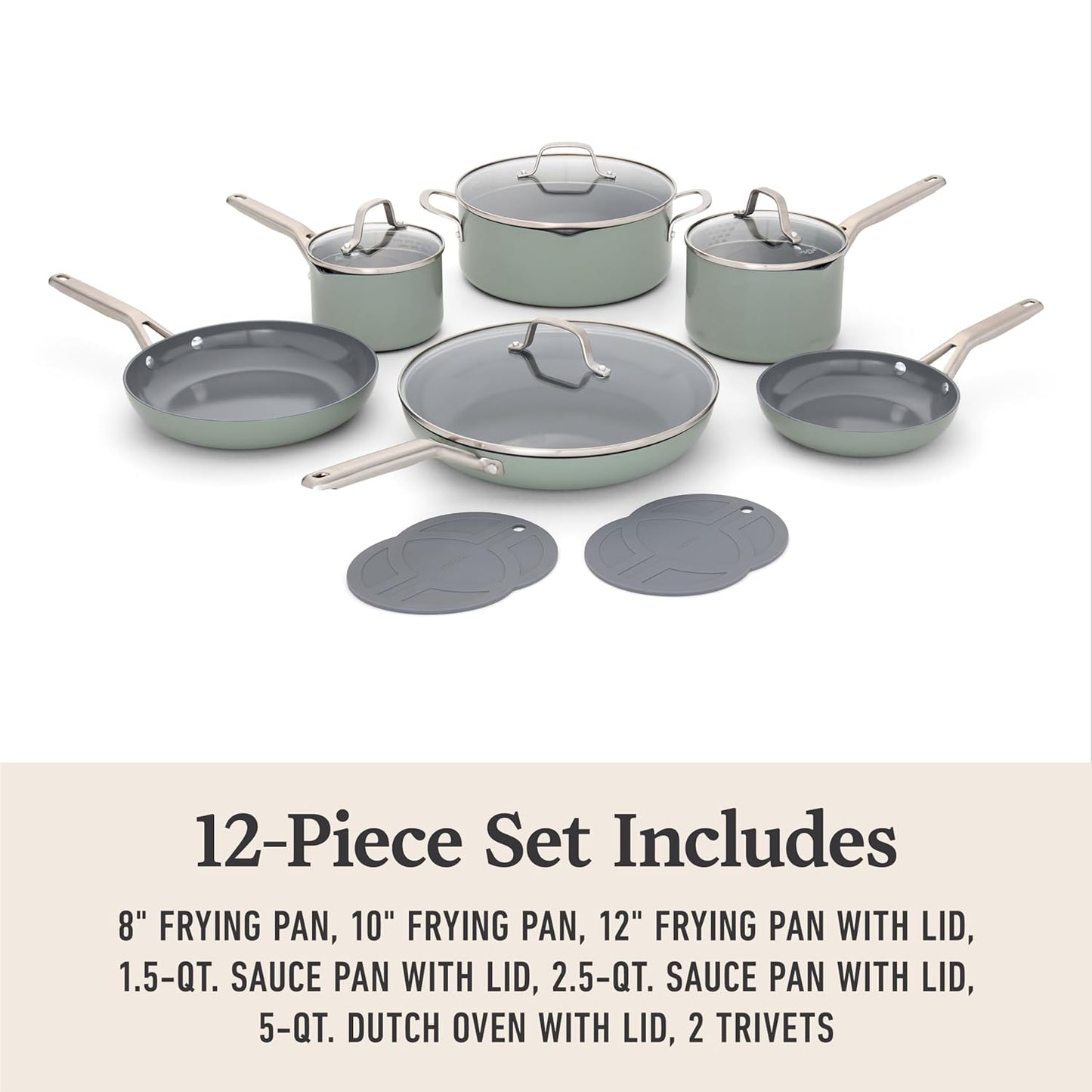 ® Ceramic Nonstick 12-Pc. Cookware Set