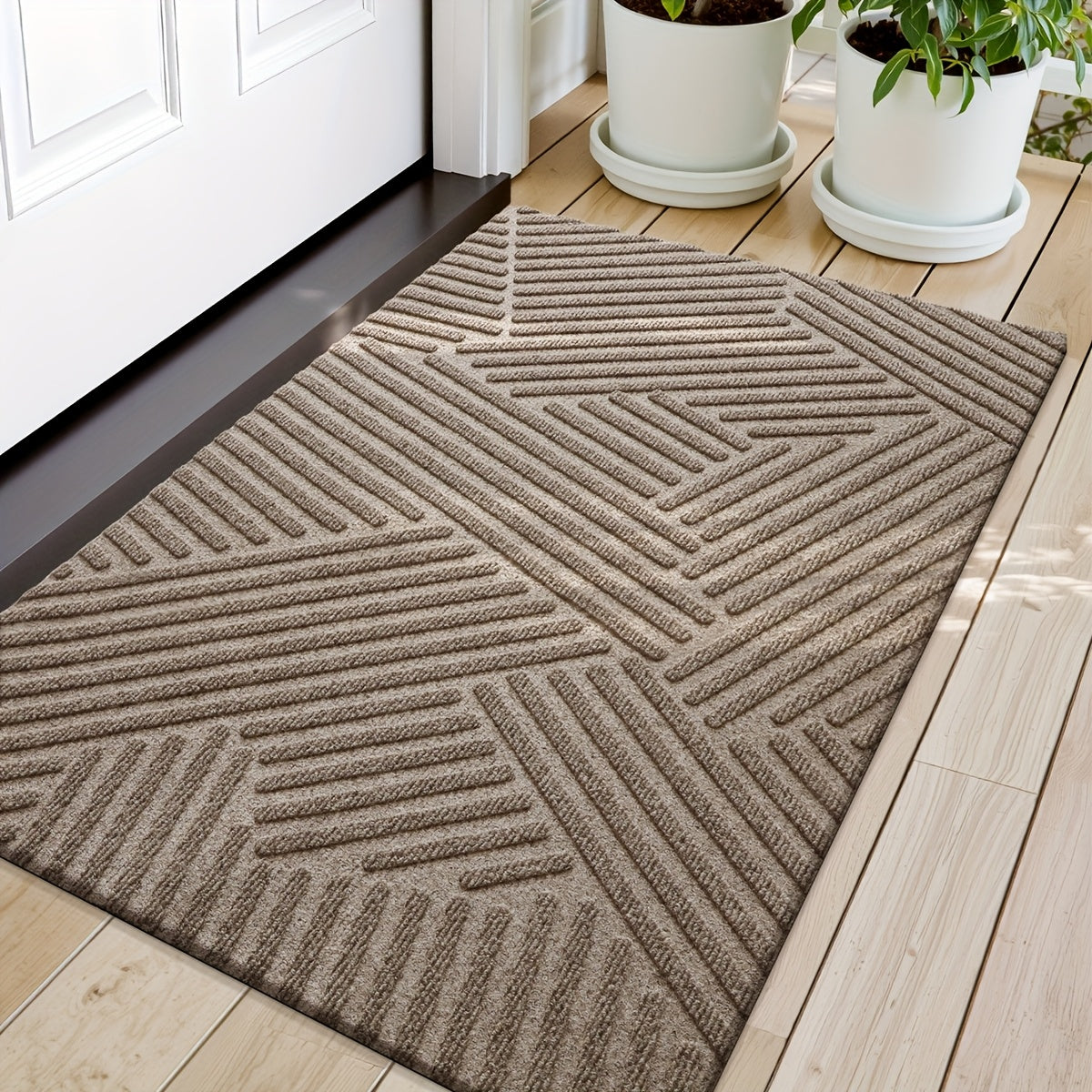 Minimalist Rectangular Door Mat – Durable Polyester, Elegant Design