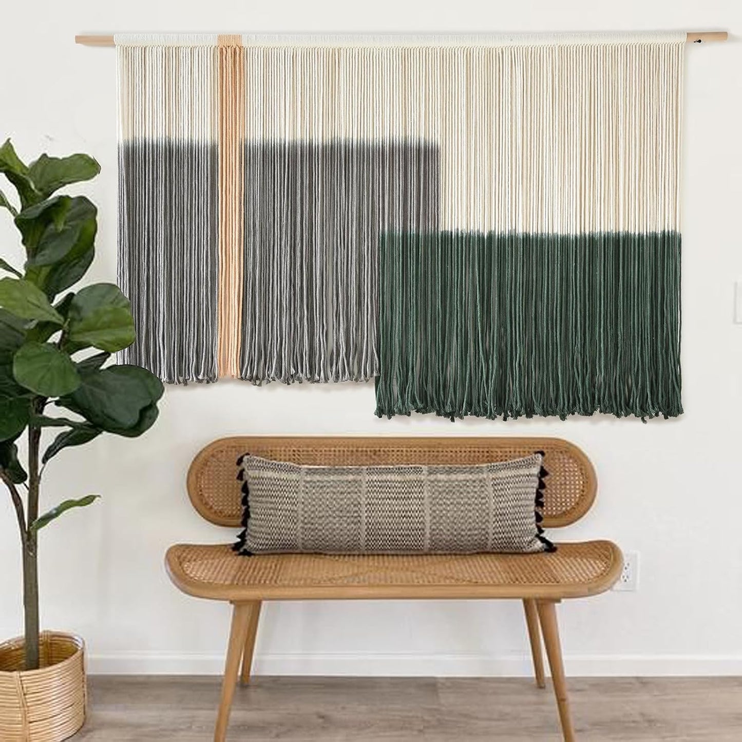 Macrame Wall Hanging Macrame Wall Decor Large-Scale Tie-Dye Tapestry Living Home Room Wall Decor 57" Wx 35" L