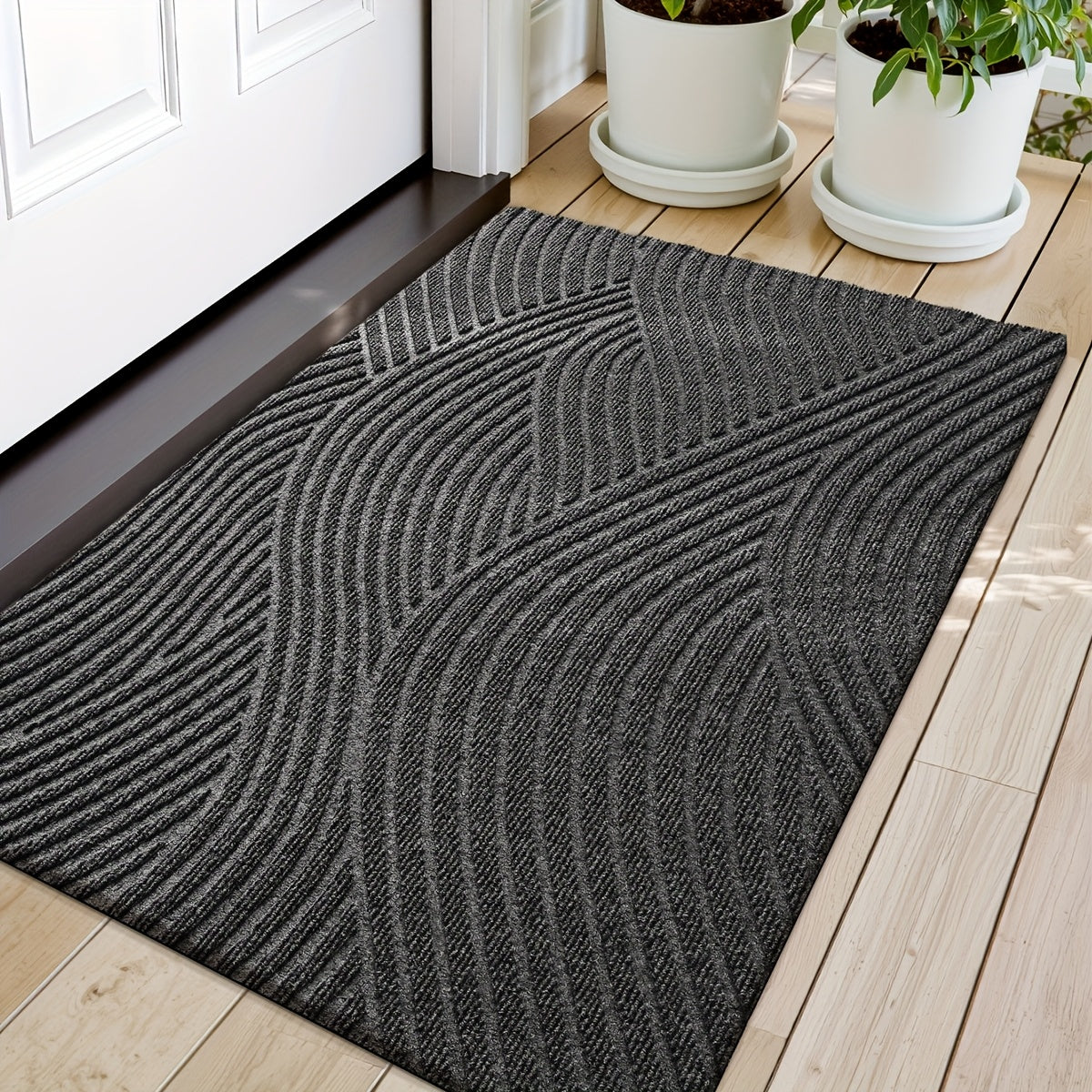 Minimalist Rectangular Door Mat – Durable Polyester, Elegant Design