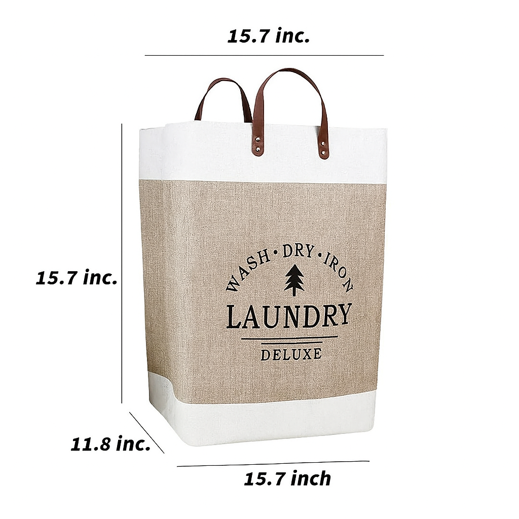 Foldable Cotton Laundry Basket – Classic Style