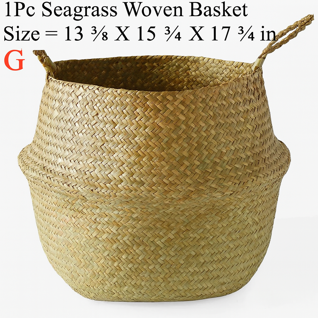 Wicker Storage Basket – Foldable Rattan Organizer for Home, Kitchen &amp; Garden