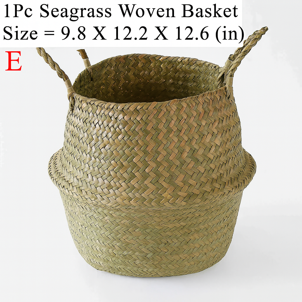 Wicker Storage Basket – Foldable Rattan Organizer for Home, Kitchen &amp; Garden
