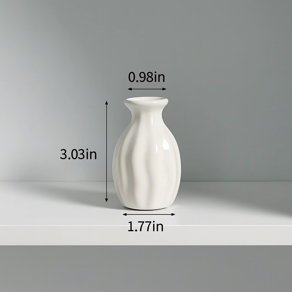Modern Nordic Ceramic Flower Vase – White