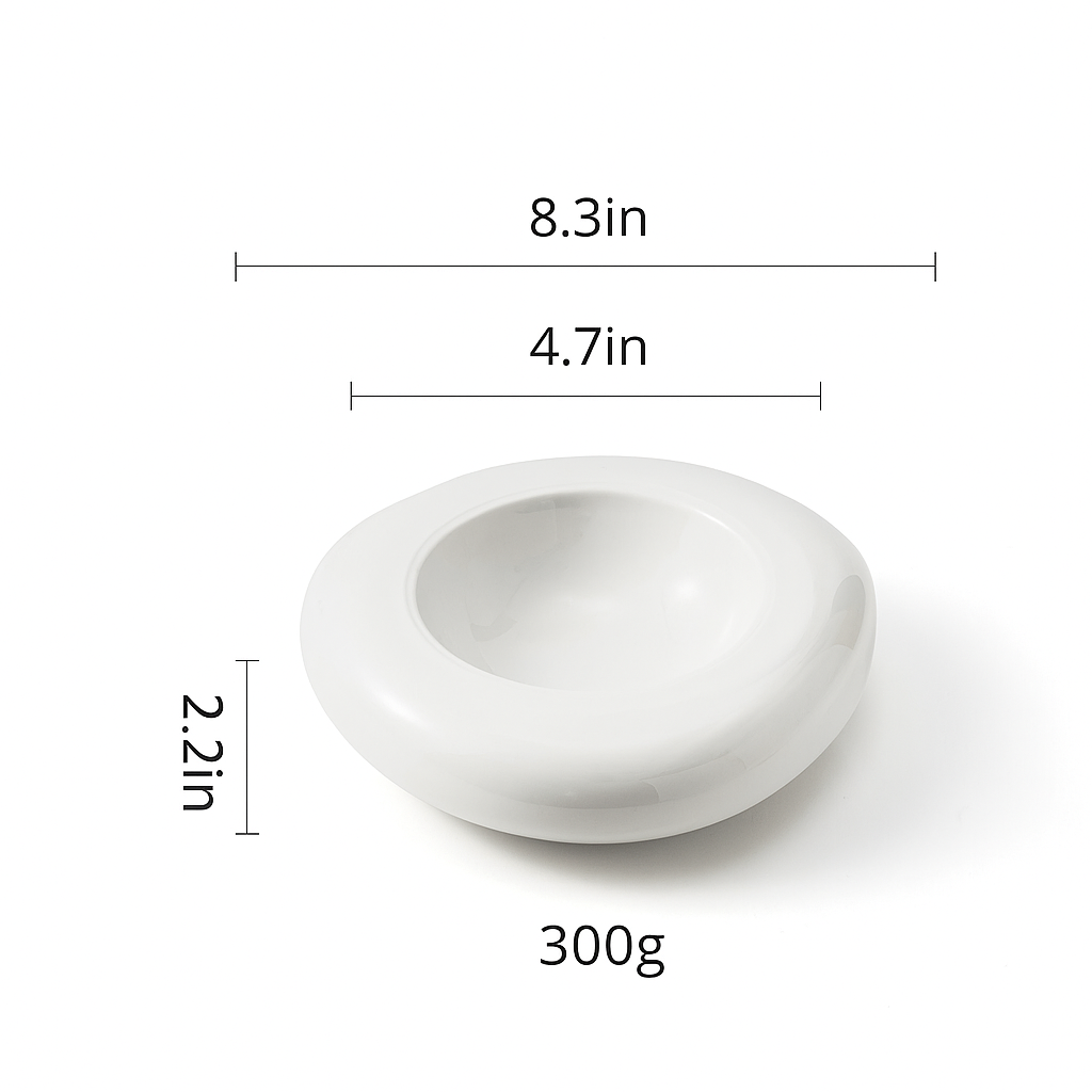 Irregular Shaped Ceramic Plate – Underglaze Porcelain Design