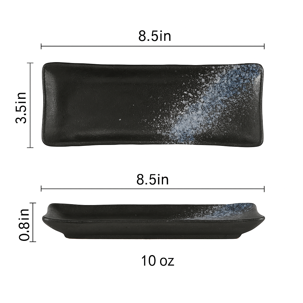 Rectangular Porcelain Underglaze Plate