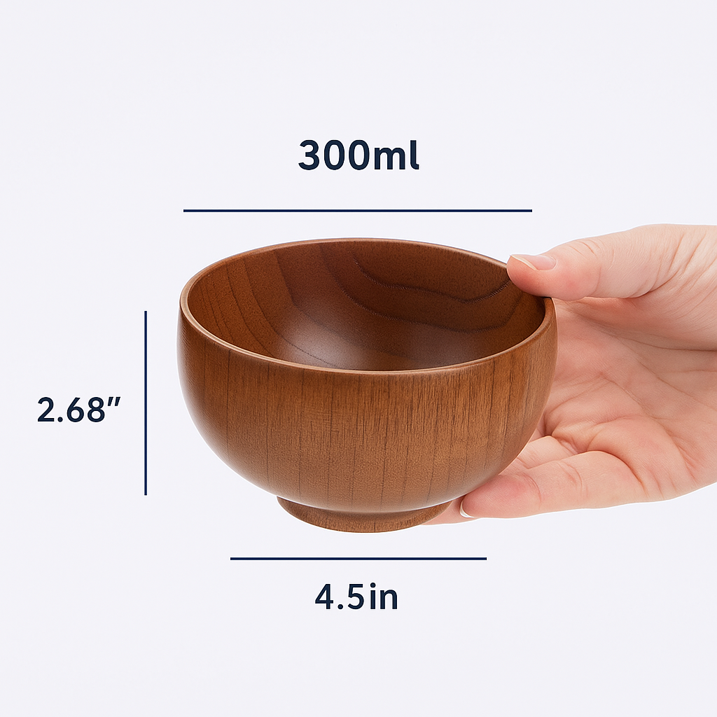 Wooden Jujube Bowl – Handcrafted Natural Solid Wood Bowl