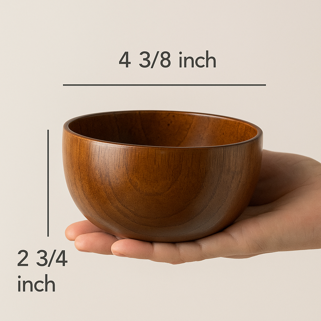 Wooden Jujube Bowl – Handcrafted Natural Solid Wood Bowl