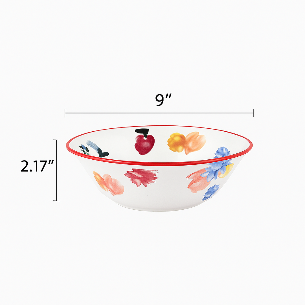 Ceramic Double-Ear Baking Dish – Floral Rectangular Oven Plate