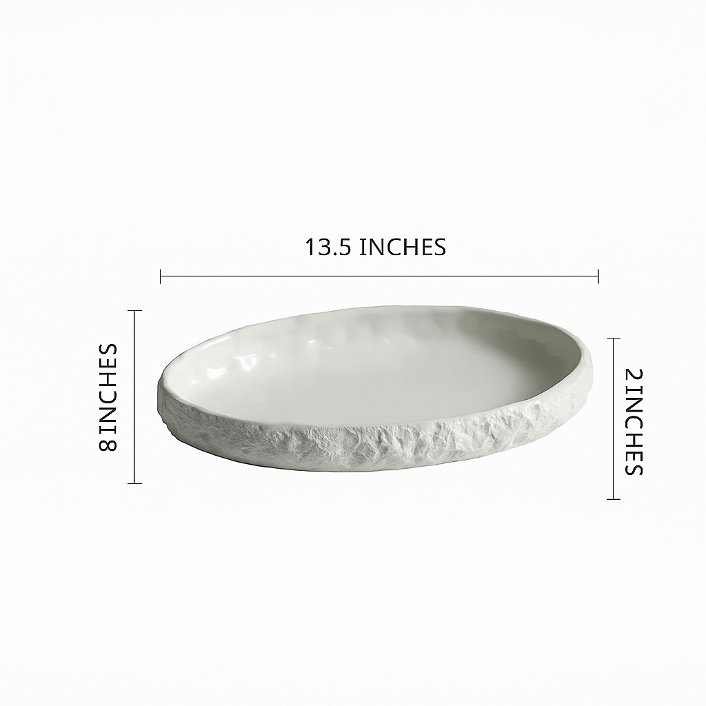 Nordic Style Porcelain Ceramic Dish – Minimalist Gift Piece