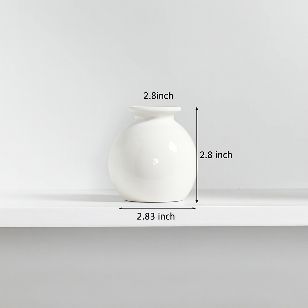 Modern Nordic Ceramic Flower Vase – White