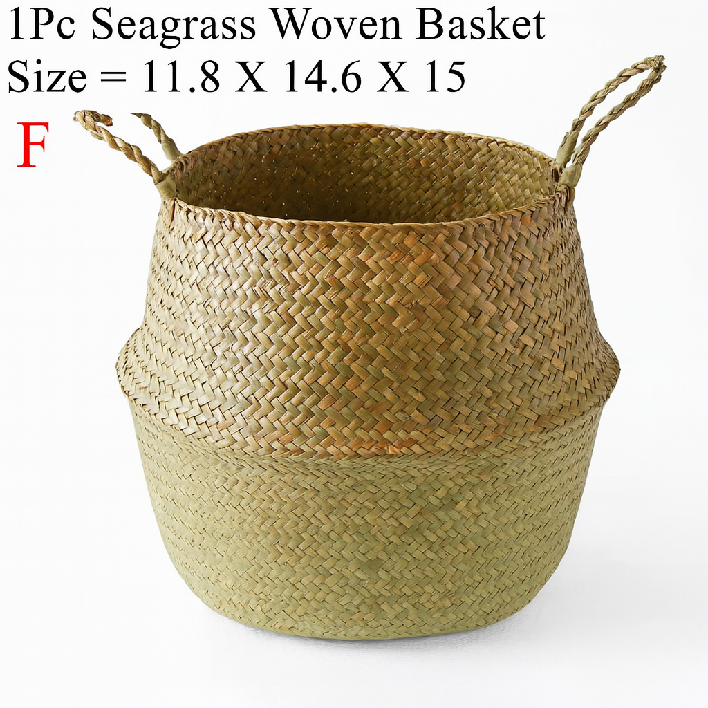 Wicker Storage Basket – Foldable Rattan Organizer for Home, Kitchen &amp; Garden